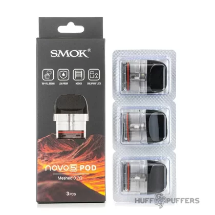 Smok Novo 5 Pods - Resistance#Meshed 0.7 ohm (2mL)>Meshed 0.6 ohm (3mL)