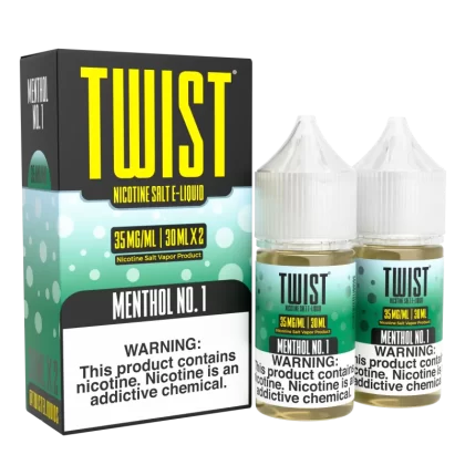 TWIST Nicotine Salt E-Liquid - Menthol No.1 - 60ML E-Liquid (Twin 30ML Pack) - 35MG