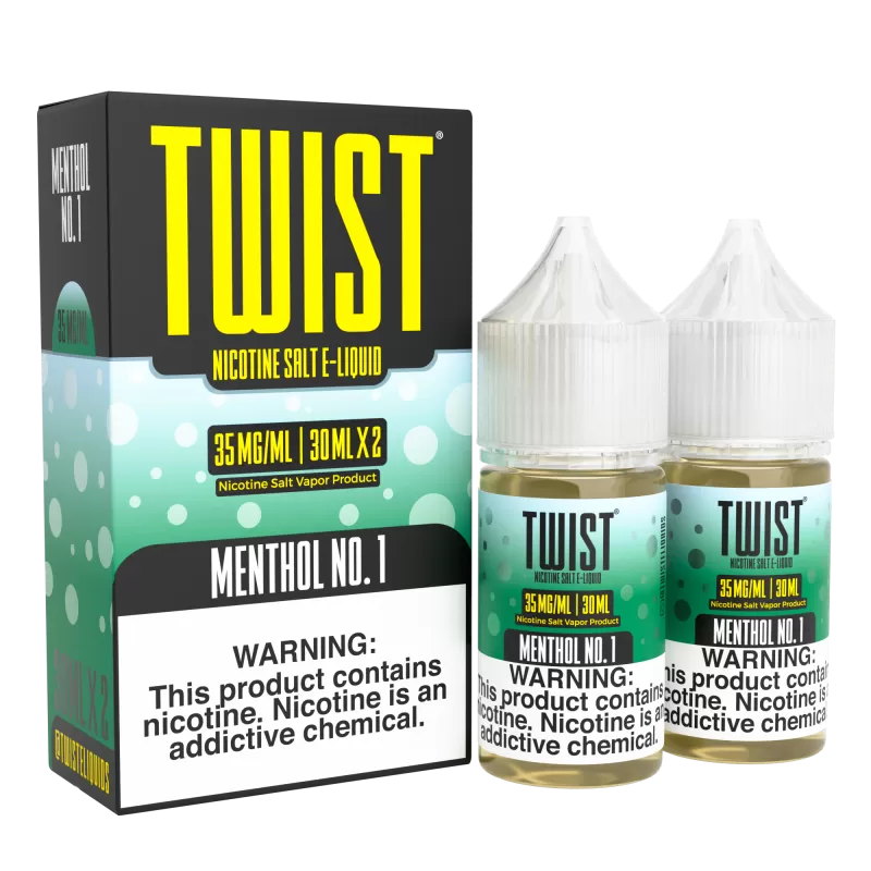 TWIST Nicotine Salt E-Liquid - Menthol No.1 - 60ML E-Liquid (Twin 30ML Pack) - 35MG