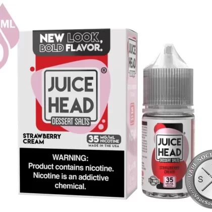 Strawberry Cream Juice Head Dessert Salts 30ml - Vape Product, Vape Product