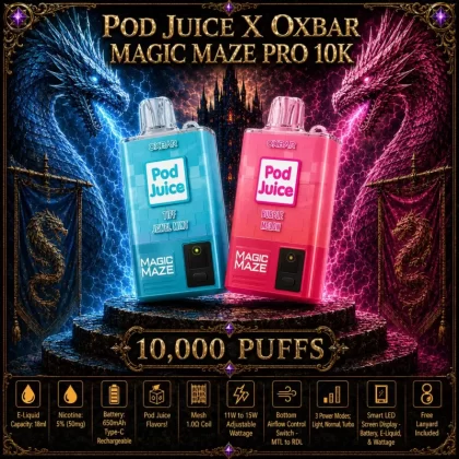 Pod Juice x OXBAR Magic Maze Pro 10K - Clear Sapphire - Vapeciga