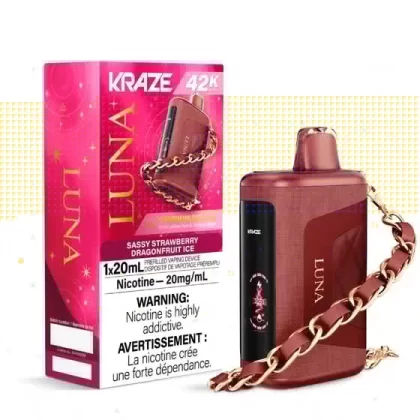 Kraze Luna Disposable Vape – 42K Puffs – Sassy Strawberry Dragonfruit Ice - Eliquidsupply