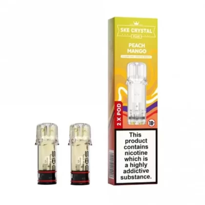 SKE Crystal Plus Peach Mango Nic Salt E Liquid Pods – Crystal Plus (2 x 2ml)