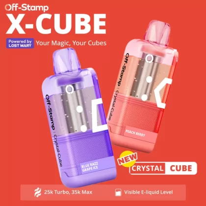 Off-Stamp X-CUBE Crystal Cube 35K Disposable POD Powered By LOST MARY – 35000 Puffs - Blue Razz Grape Ice