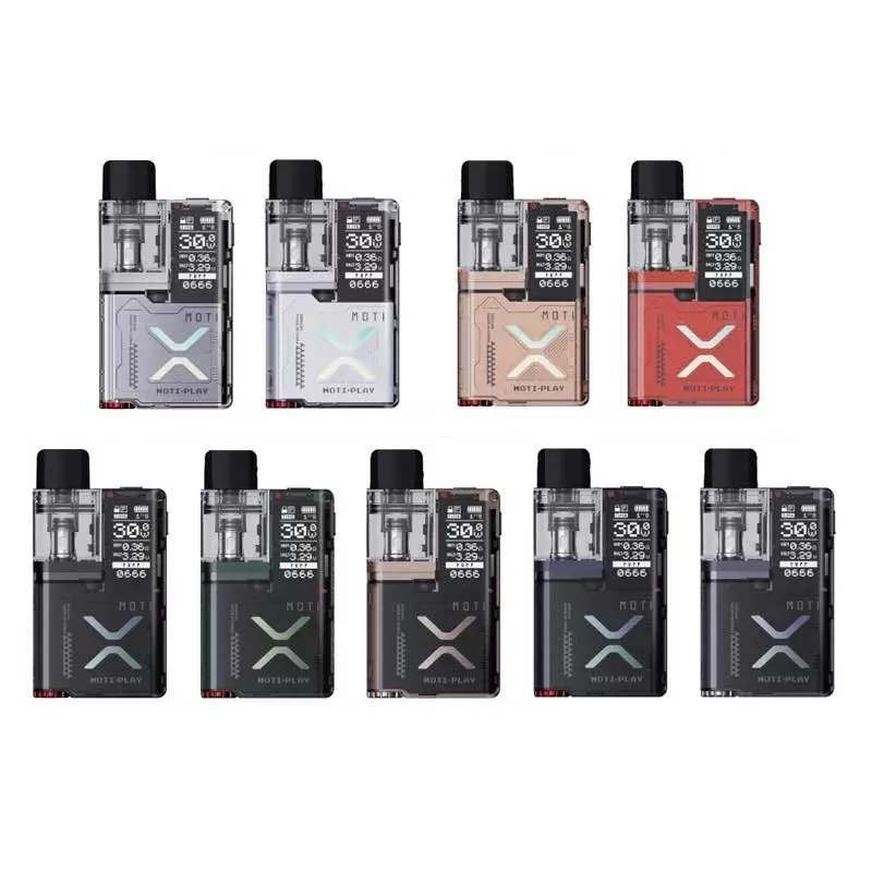 MOTI PLAY Pod Kit - Color#Pearl White>Cyber Blue>Alloy Black>Mirror Silver>Army Green>Dark Purple>Blush Pink>Sunset Gold>Mandarine Red