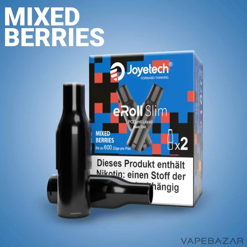 Joyetech eRoll Slim Prefilled Pod – Mixed Berries (2er Pack) - Joyetech / 20mg/ml / 2ml / ca. 600 / Glycerin / Aromen / Propylenglykol / Nikotin / Nein / Himbeere / Brombeere / Blaubeere / Beeren Mix - Image 2