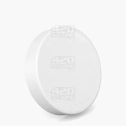 POLLEN GEAR | Child Resistant Kolossus Push Down & Turn Plastic Caps w/ PE Foam Liner | 66mm – Matte White – 360 Count