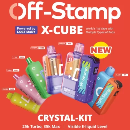 Off-Stamp X-CUBE "CRYSTAL CUBE" 35K Disposable KIT Powered By LOST MARY – 35000 Puffs - Raspberry Watermelon