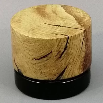 5ml Black Glass Container with Oak w/Black Inlay Top by PhattPiggie