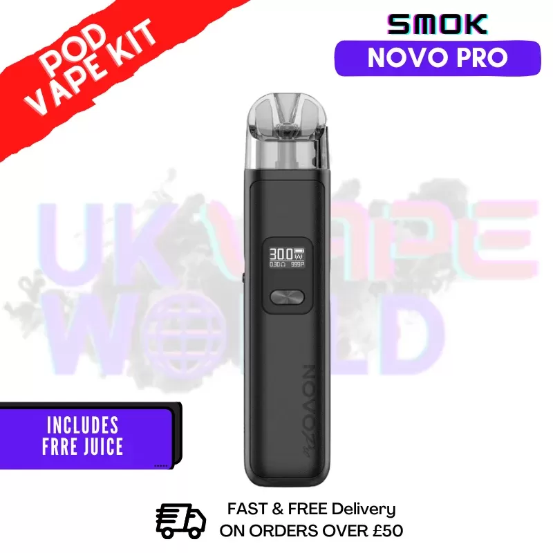 Black Gunmetal Smok Novo Pro Pod Kit + Free Nic Salt