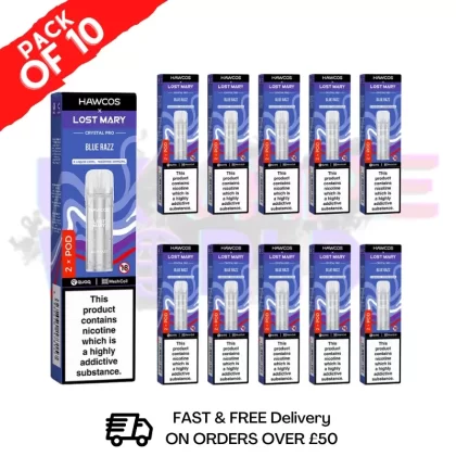 Blue Razz Lost Mary Crystal Replacement Pods Box of 10