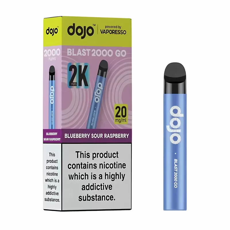 Vaporesso Dojo Blast 2000 Go Prefilled Pod Kit - Raspberry Lime - Vapourdeal Co - Image 3
