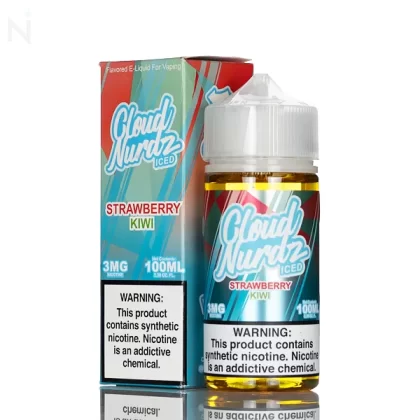 Cloud Nurdz E-Liquid - Strawberry Kiwi Iced - 100ml - 3mg