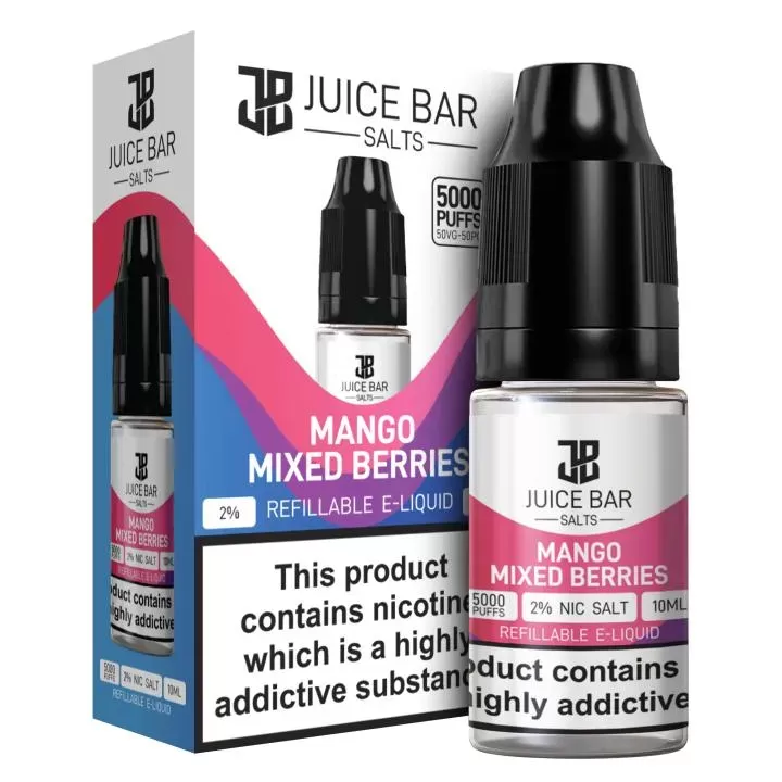 Mango Mixed Berries 5x 10ml Nic Salt Juice Bar 5000 E Liquid