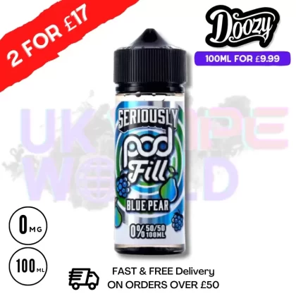 Blue Pear Seriously PodFill Shortfill Juice (NEW) 100ML Eliquid