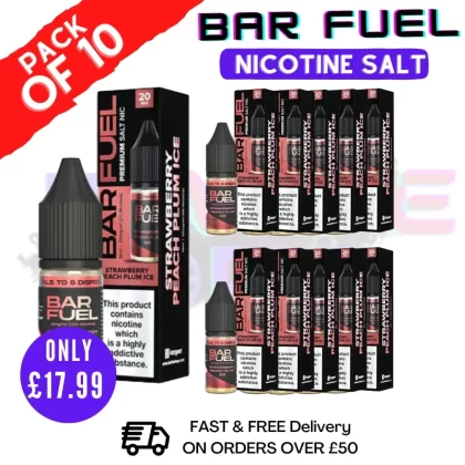 Strawberry Peach Plum ICE Bar Fuel Nic Salt BOX OF 10