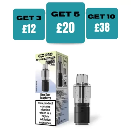 Blue Sour Raspberry Crystal Pro CP 10k Prefilled Pods - £4.99 or 3 For £12 - Blue Sour Raspberry
