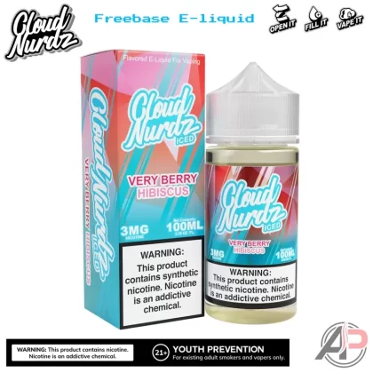 Cloud Nurdz Very Berry Hibiscus Iced E-Liquid 100mL - 0mg – 100ml, 3MG/100ML