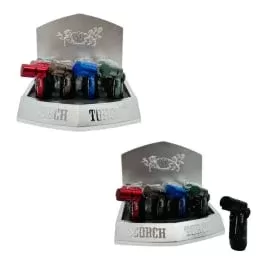 Scorch Torch 45 Degree 3Torch – Pull Down Lite Poker & Punch – Assorted Colors – 12 Counts Per Display – 61760-3T