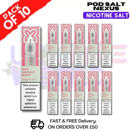 Fresh Raspberry Mojito Pod Salt Nexus Nic Salt Box Of 10