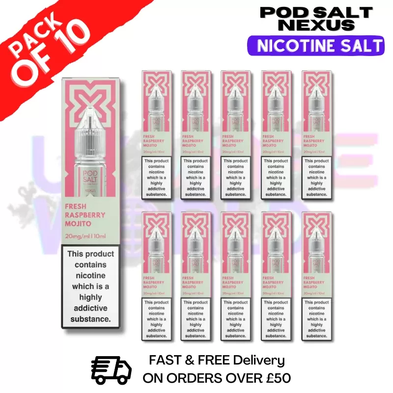 Fresh Raspberry Mojito Pod Salt Nexus Nic Salt Box Of 10