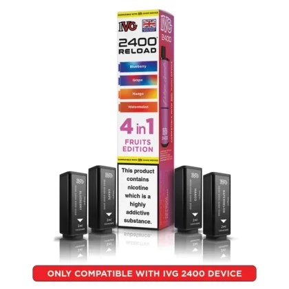 IVG 2400 Reload 4-in-1 Prefilled Vape Pods - Blue Edition, Blueberry Edition