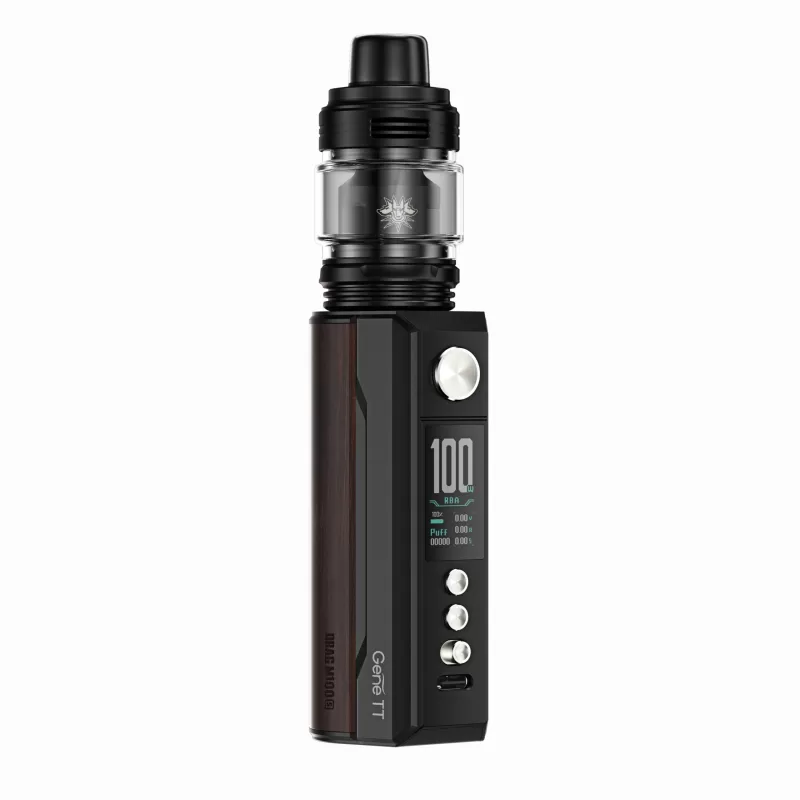 VOOPOO Drag M100S Uforce-L 100W Starter Kit - Antique Brass & Padauk, Black & Darkwood (BADB54) - Image 3
