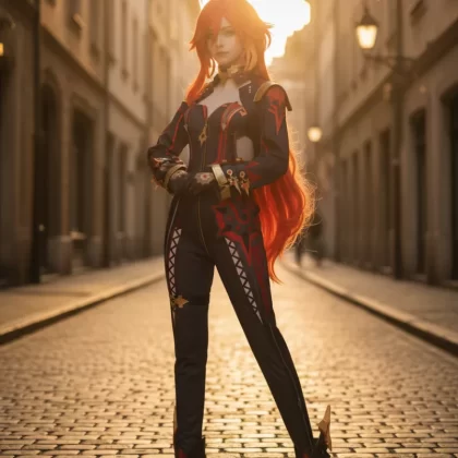 Mavuika Cosplay Costume - Genshin Impact Full Set Outfit with Wig and Accessories