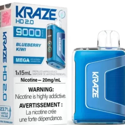Kraze HD 2.0 Disposable Vape – 9000 Puffs – Blueberry Kiwi - Eliquidsupply