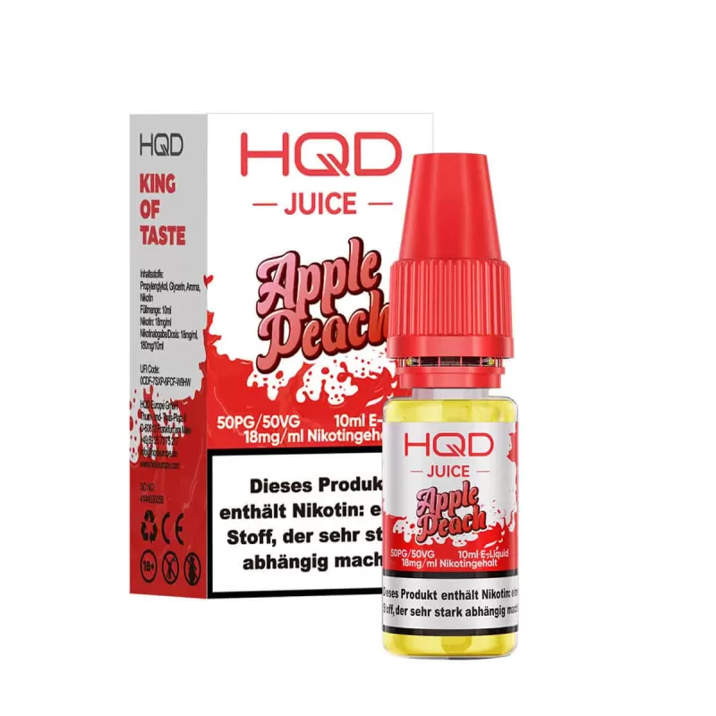 HQD Juice Liquid – Apple Peach – 18 mg/ml Nikotin - HQD Juice / Pfirsich / Apfel / 18mg/ml - Image 3