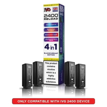 IVG 2400 Reload 4 in 1 Prefilled Pods Blackcurrant Edition - Strength#20mg (AF1A5F)
