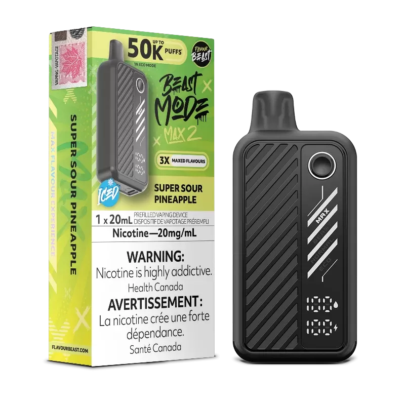 Beast Mode Max 2 50K Super Sour Pineapple Ice By Flavour Beast