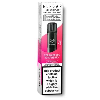 Strawberry Raspberry Elfbar 600 Prefilled Pods - Ecigarettedirect Co