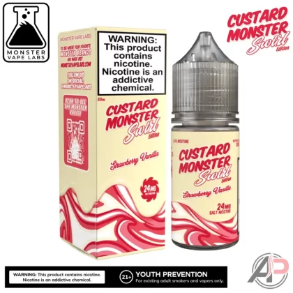 Strawberry Vanilla Salt Nicotine By Custard Swirl Monster Vape Labs 30mL