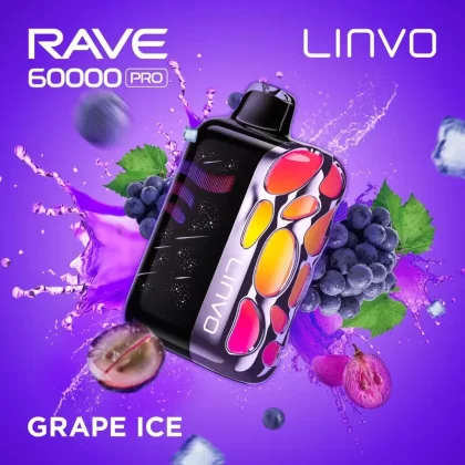 Linvo Rave 60000 Pro Disposable Vape – Grape Ice