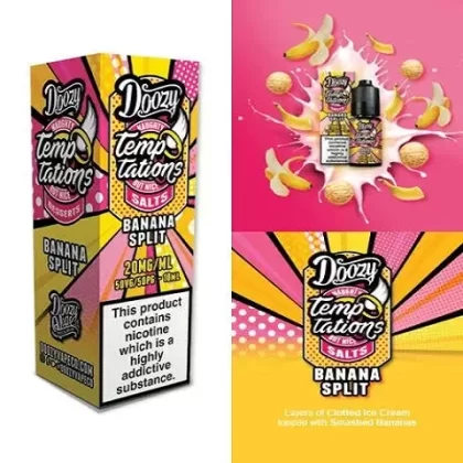 Doozy Temptations Banana Split Nic Salt E-Liquid - Eliquidsupply