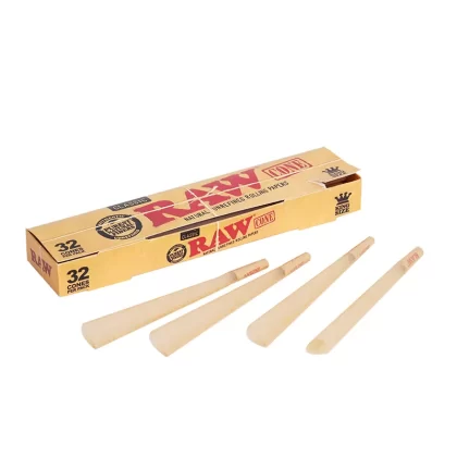 Raw – Unrefined Pre-Rolled Cones – King Size – 32pc/pack