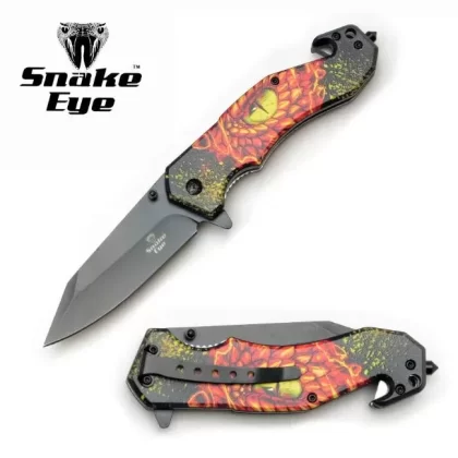 Snake Eye Tactical Rescue Style DR Spring Assist Knife- Snake Eye - Ejuicewarehouse