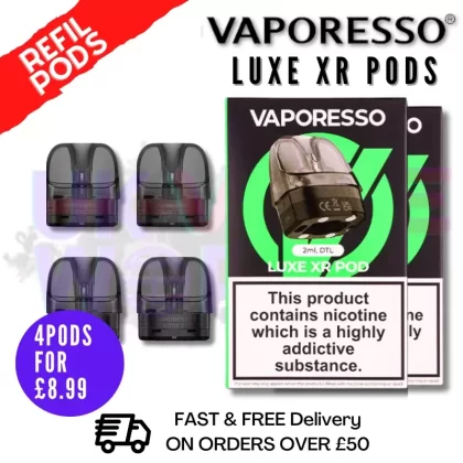 Vaporesso Luxe XR replacement pods (2 x Pack Of 2) – ONLY £2.24