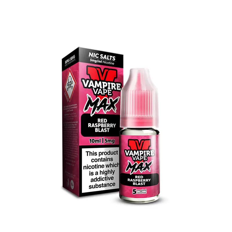 Vampire Vape MAX Red Raspberry Blast Nic Salt E-Liquid - Image 2