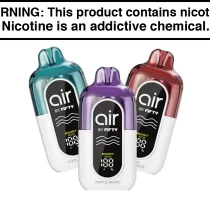 Fifty Bar Air 20K Puffs Disposable Vape - Blue Sour Burst, Blueberry Swirl