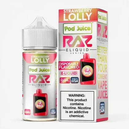 Strawberry Lolly Pod Juice x Raz USA Vape Juice