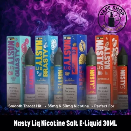 Nasty Liq Nicotine Salt E-Liquid 30ML - Blue Raspberry, Cherry Cola; Vape Product, Vape Product