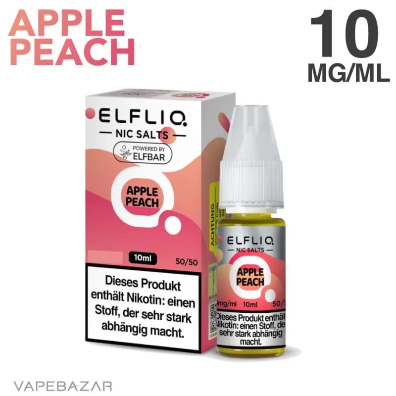 Elfliq Nikotinsalz Liquid 10ml – Apple Peach 10mg/ml Nikotin - Image 2