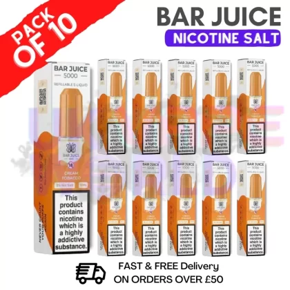 Cream Tobacco Bar Juice 5000 Nic Salt | Box of 10 | ONLY £13.99