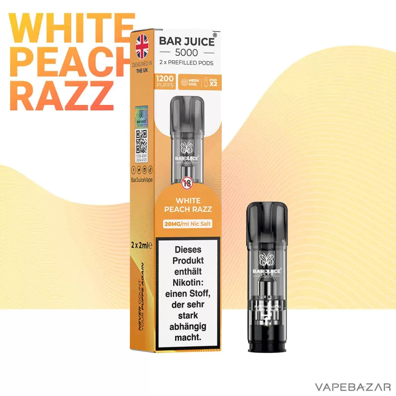 Bar Juice Prefilled Pod – White Peach Razz (2er Pack) - Bar Juice 5000 / 2ml - Image 2