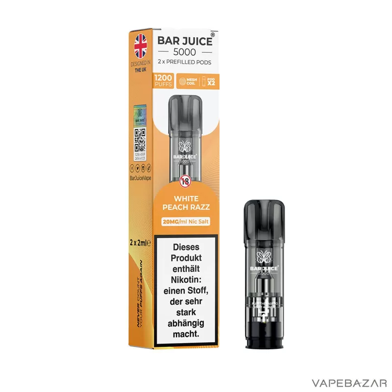 Bar Juice Prefilled Pod – White Peach Razz (2er Pack) - Bar Juice 5000 / 2ml - Image 3