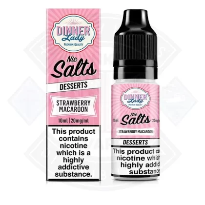 Dinner Lady Desserts Nic Salt – Strawberry Macaroon 10ml - Vape Product, Vape Product