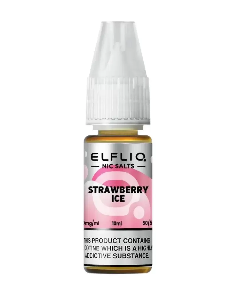 Elf Bar Elfliq Strawberry Ice Nic Salt Vape Juice - Strength 10mg