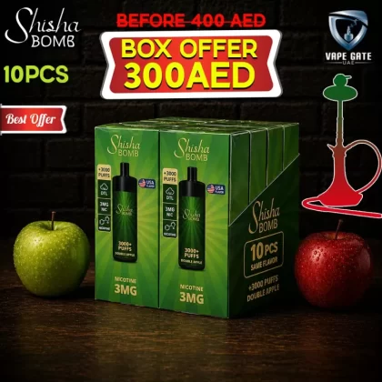 Shisha Bomb Rechargeable Disposables Vape ( +10000 Puffs ) - Double Apple